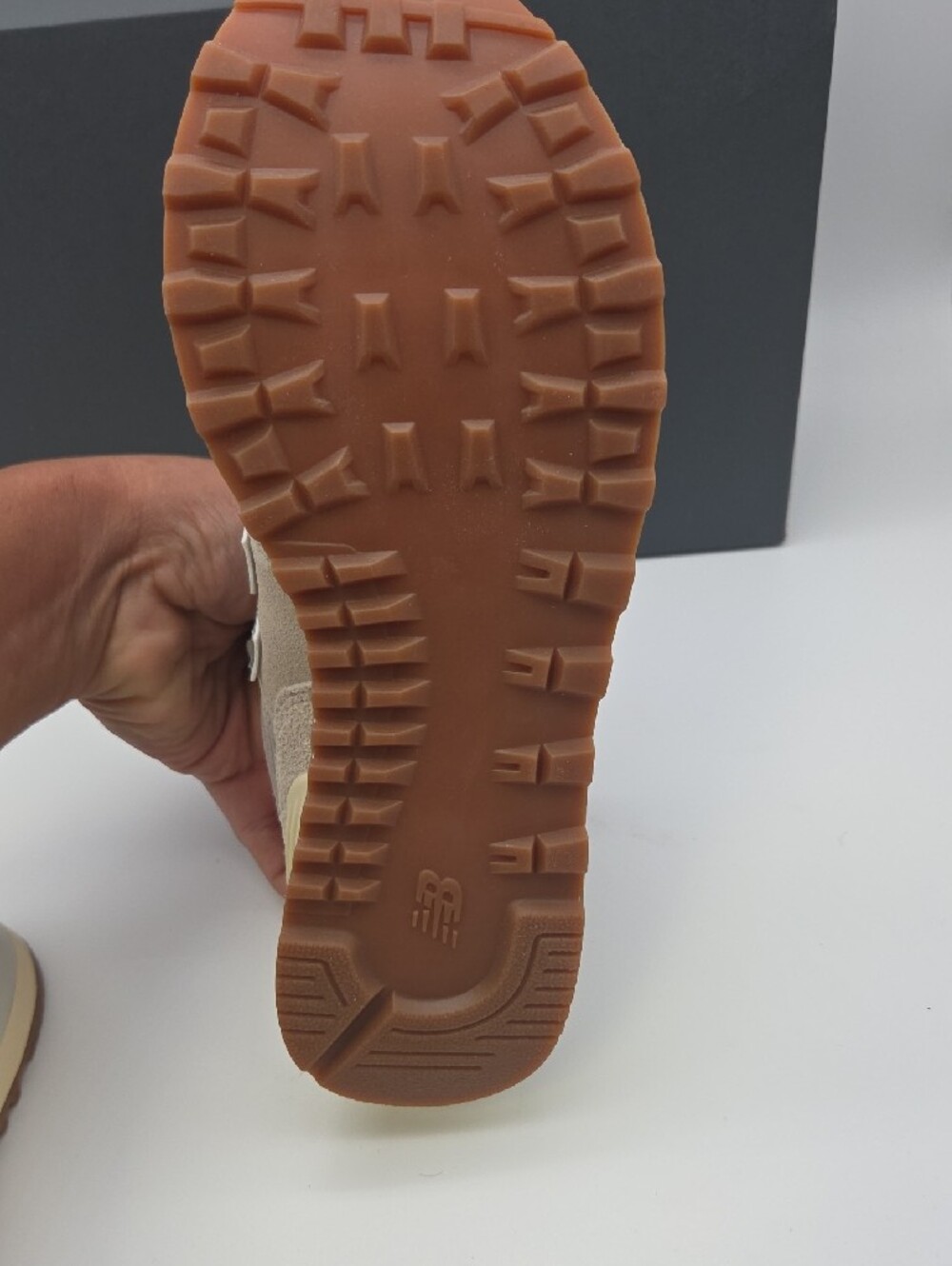 New Balance Taupe Sneakers with Light Blue N Logo - Picture 7 of 7